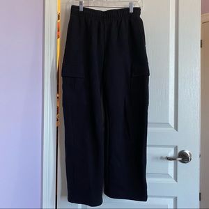 Aritzia Tna cozy fleece mega cargo sweatpant black
